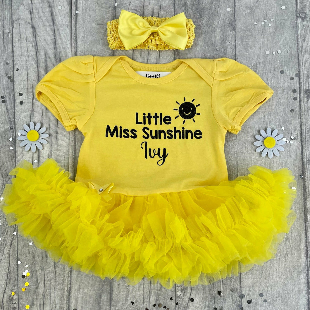 Little Miss Sunshine Baby Girl Personalised Tutu Romper