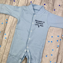 Load image into Gallery viewer, Personalised Mummy&#39;s Little Man Mother&#39;s Day Baby Boy Sleepsuit
