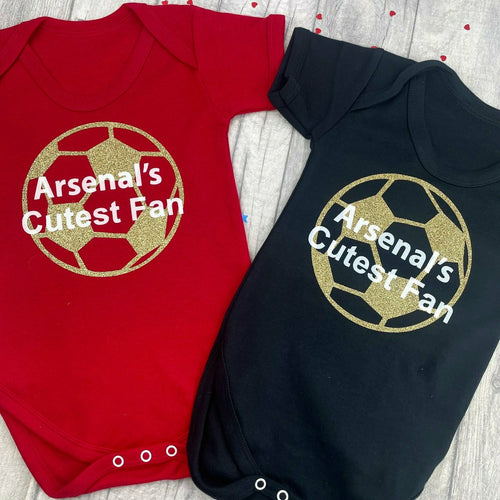 Personalised Arsenal's Cutest Fan Football Romper - Little Secrets Clothing