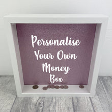 Load image into Gallery viewer, Custom Your Own Money Box Saving Fund Gift, Pink Glitter Background - Little Secrets Clothing

