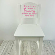 Load image into Gallery viewer, Personalised Princess or Prince Time Out Chair, Wooden Nursery, Playroom Chair
