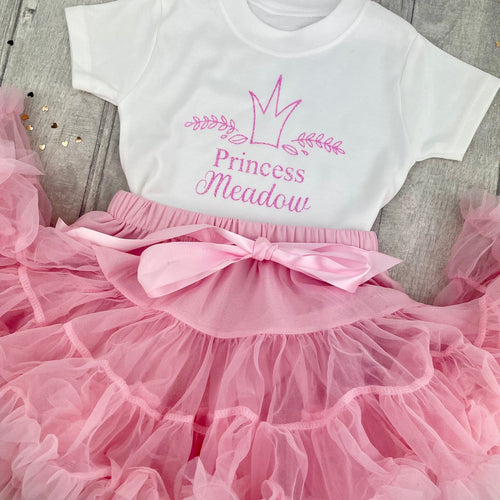 Girls Personalised Princess Pink Tutu Outfit - Little Secrets Clothing