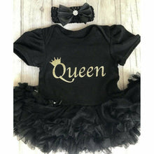 Load image into Gallery viewer, Queen Crown Baby Girl Tutu Romper With Matching Bow Headband

