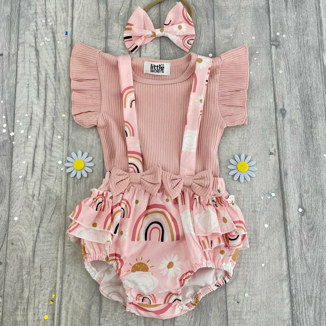 Baby Girl Summer Print Braced Bloomer & T-shirt Set - Little Secrets Clothing