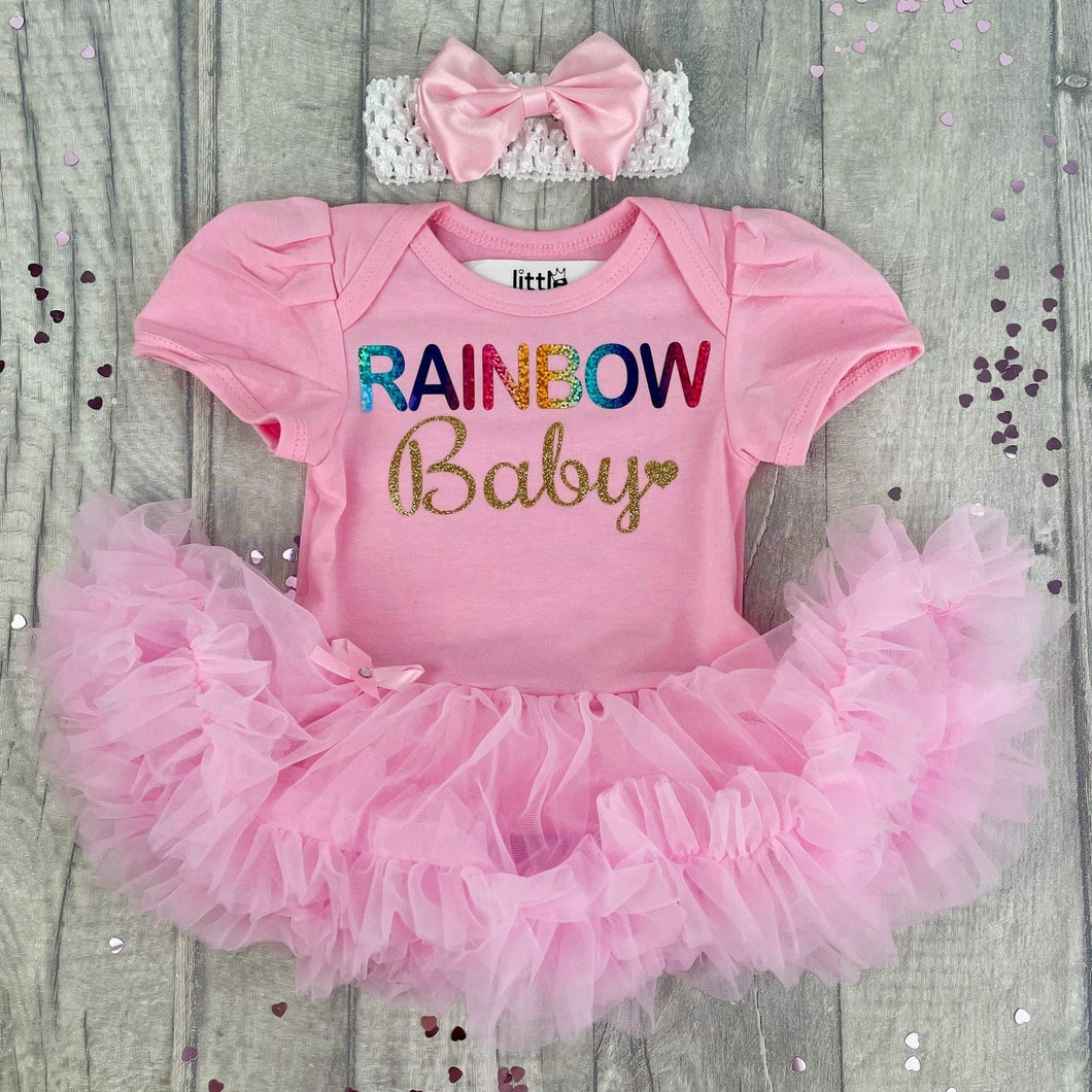 Rainbow Baby Girl Tutu Romper, New Mum Gift - Little Secrets Clothing