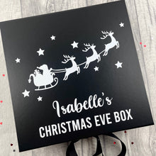 Load image into Gallery viewer, Personalised Christmas Eve Box, Father Christmas, Sleigh &amp; Reindeer Design
