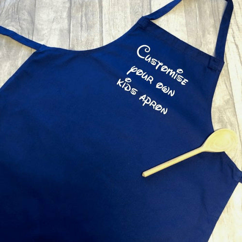 Customise Your Own Blue Kids Baking / Cooking Apron - Little Secrets Clothing