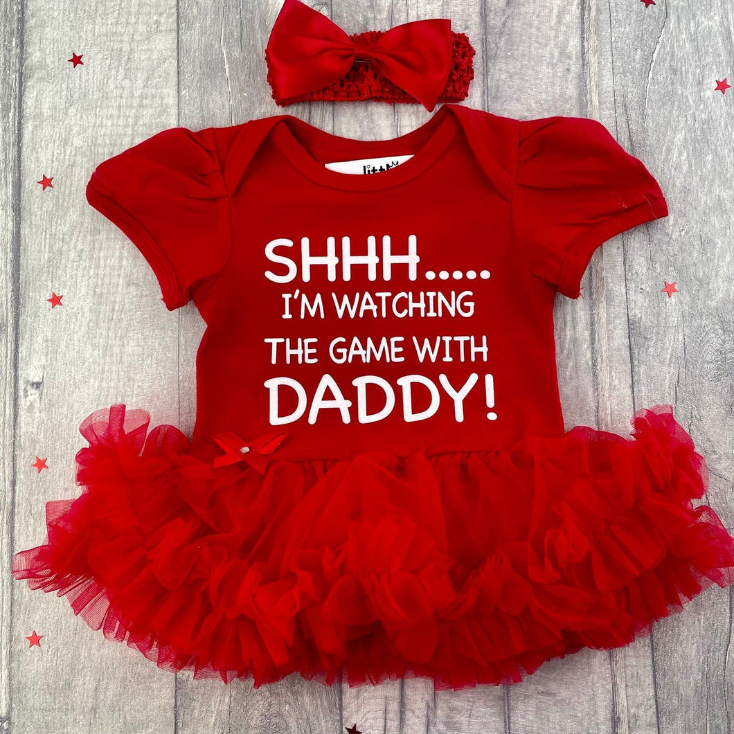 Daddy's Girl Football Tutu Romper, World Cup 2022 - Little Secrets Clothing