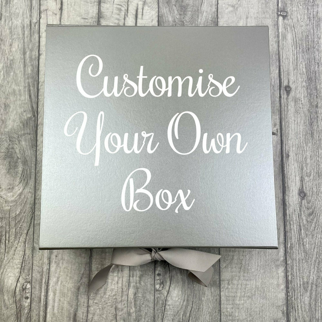 Personalise Your Own Silver Gift Keepsake Ribbon Box