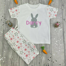 Load image into Gallery viewer, Personalised Easter Pyjamas, Spring Short Sleeve Easter Bunny Pyjamas Boys &amp; Girls

