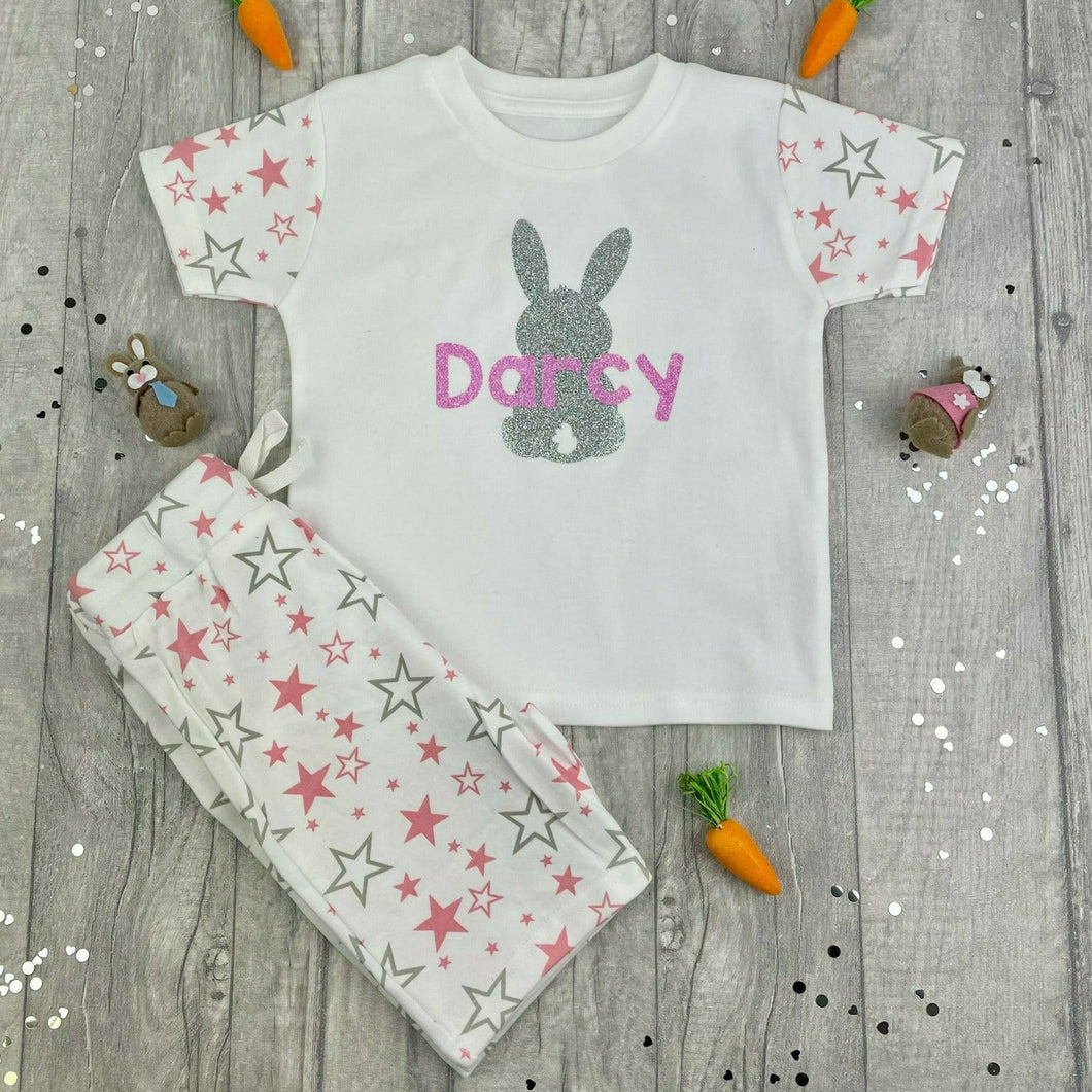 Personalised Easter Pyjamas, Spring Short Sleeve Easter Bunny Pyjamas Boys & Girls
