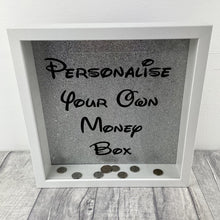 Load image into Gallery viewer, Custom Your Own Money Box Saving Fund Gift, Silver Glitter Background - Little Secrets Clothing
