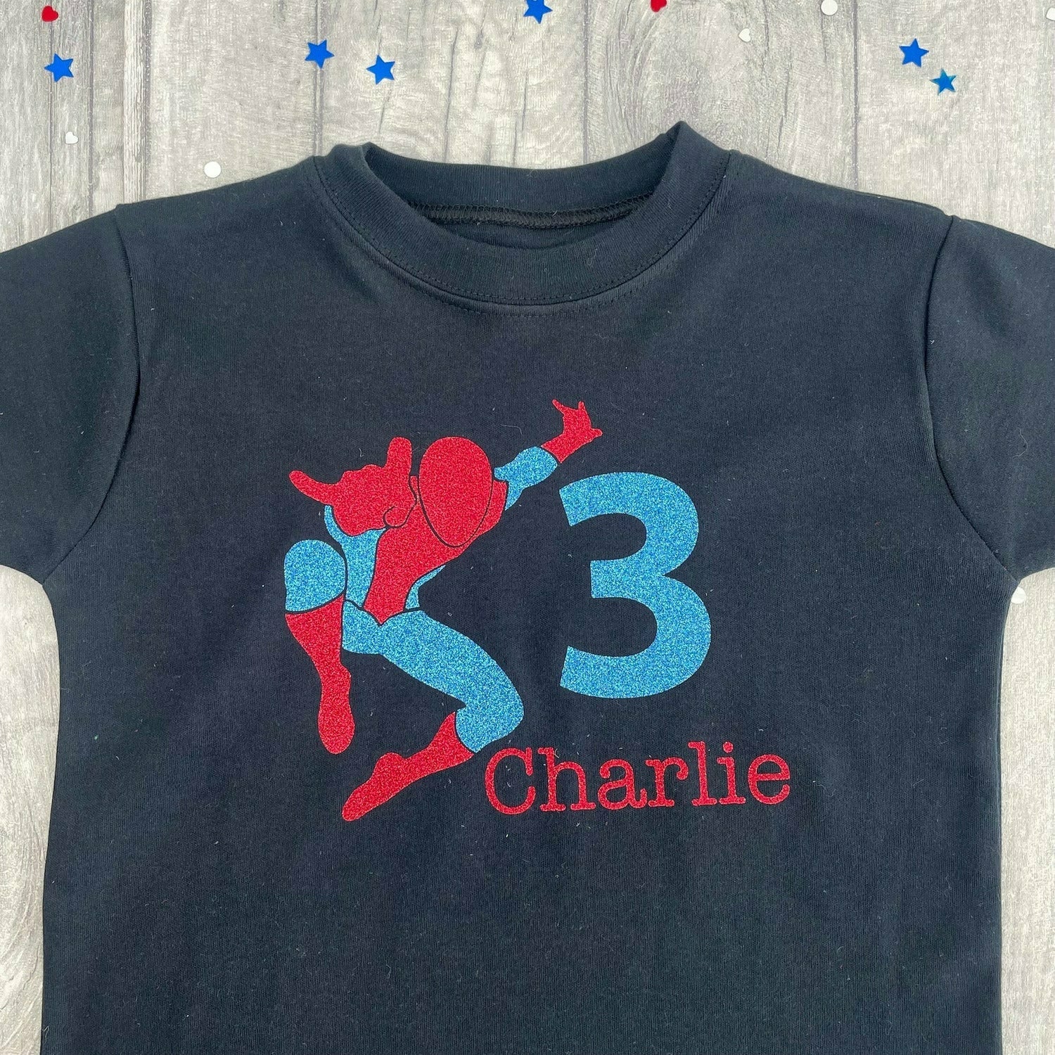 Personalised Boys Spider-Man Birthday T-Shirt, Marvel Superhero
