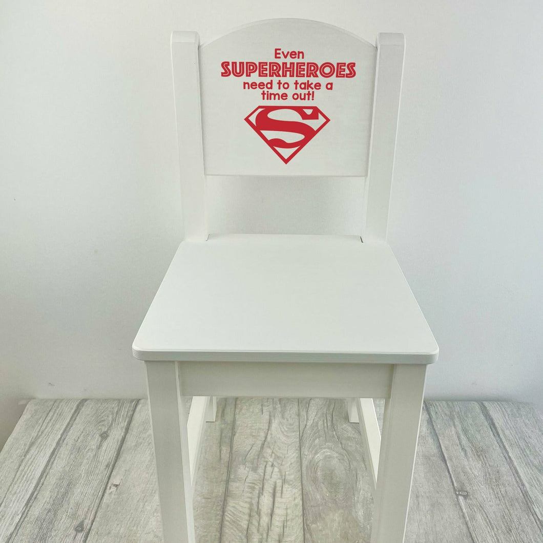 Boys Time Out Chair, Even Superheroes need to take a break, Superman Design