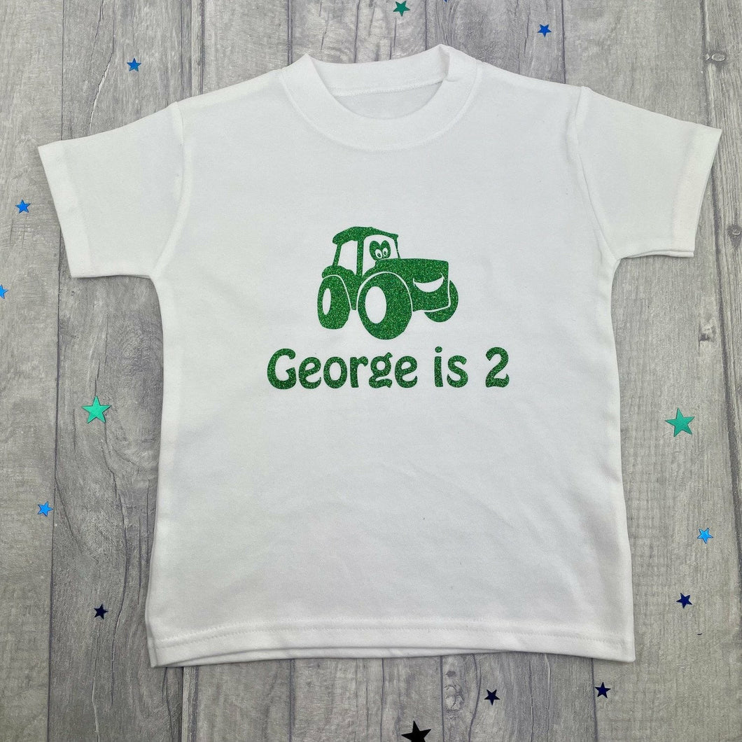 Personalised Birthday Boys Tractor T-Shirt