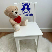 Load image into Gallery viewer, Personalised Teddy Bear Chair Wooden Nursery Chair, Bedroom Furniture
