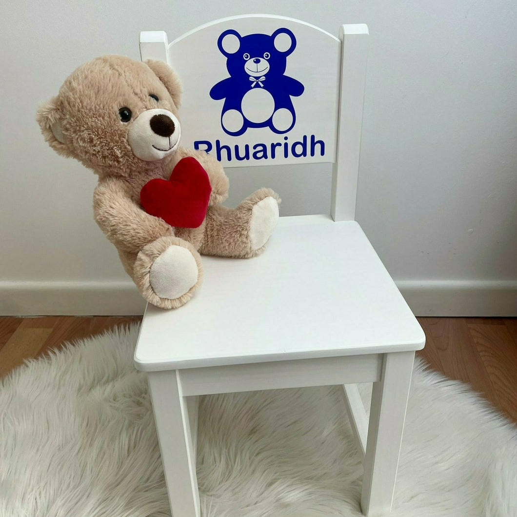 Personalised Teddy Bear Chair Wooden Nursery Chair, Bedroom Furniture
