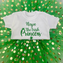 Load image into Gallery viewer, Personalised Irish Princess White T-Shirt And Polka Dot Tutu Skirt, St Patricks Day Outfit
