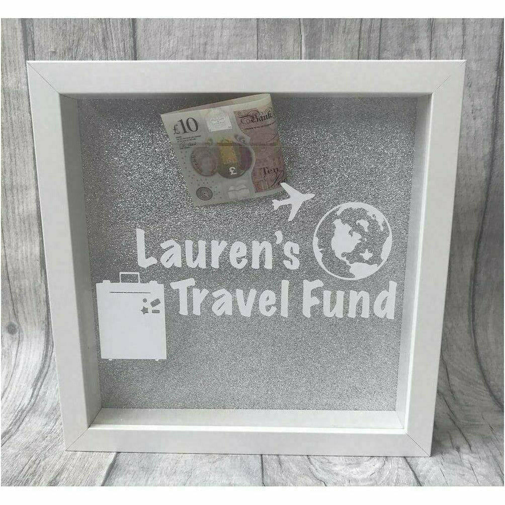 Personalised Travel Fund Money Box Frame