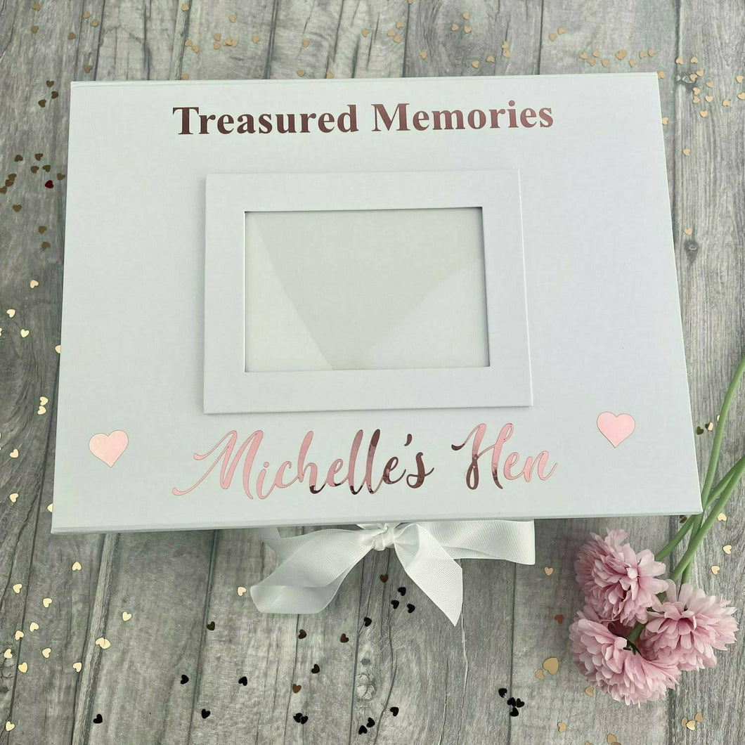 Personalised Treasured Memories Bride to be Hen Party Wedding Gift A4 Photo Box