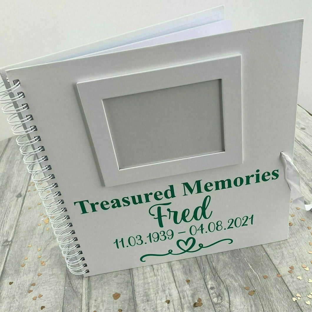 Personalised Bereavement Gift, Treasured Memories Photo Scrapbook