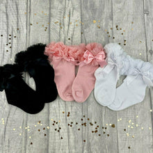 Load image into Gallery viewer, Baby Girl Ankle Tutu Socks, Pink, Black or White
