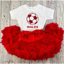 Load image into Gallery viewer, Wales World Cup 2022 Football T-Shirt &amp; Boutique Tutu Skirt - Little Secrets Clothing
