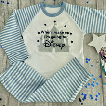 Load image into Gallery viewer, When I Wake Up I&#39;m Going To Disney Boy Blue Stripe Pyjamas
