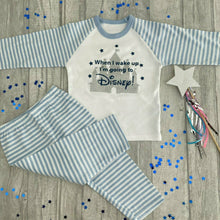 Load image into Gallery viewer, When I Wake Up I&#39;m Going To Disney Boy Blue Stripe Pyjamas
