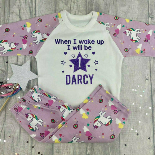 Personalised Unicorn Birthday Pyjamas