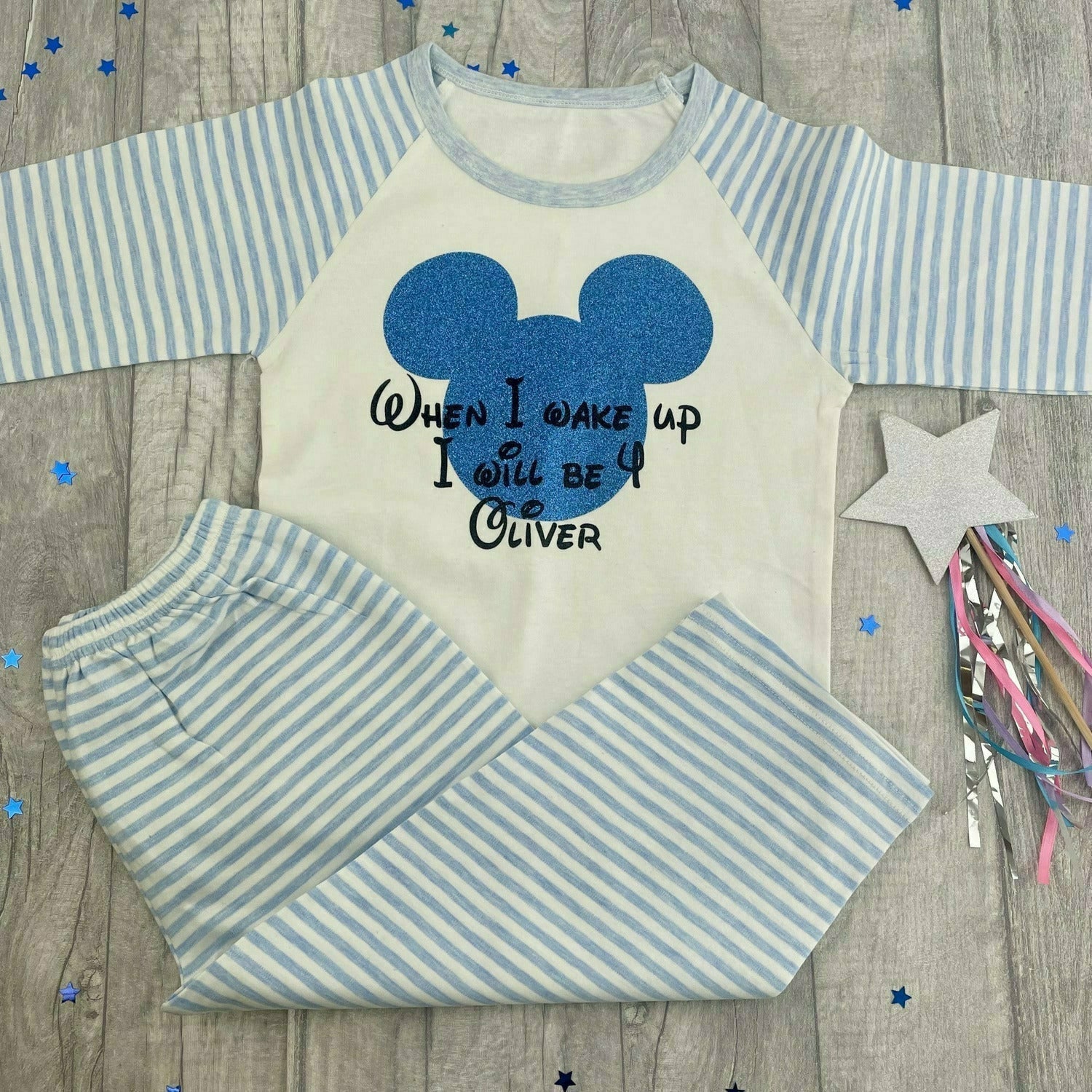 Personalised When I Wake Up I Will Be Mickey Mouse Blue And White