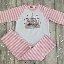 Load image into Gallery viewer, When I Wake Up I&#39;m Going To Disney Girl Pink Pyjamas
