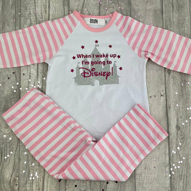 When I Wake Up I'm Going To Disney Girl Pink Pyjamas