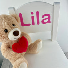 Load image into Gallery viewer, Personalised Baby Girls &amp; Boys Wooden, Nursery, Dining Chair
