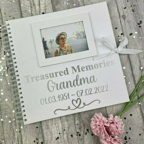 Personalised Bereavement Gift, Treasured Memories Photo Scrapbook