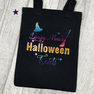 Personalised Pumpkin, Ghost, Witch and Cat Trick or Treat Bag Children's Halloween tote bag
