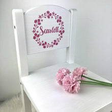Load image into Gallery viewer, Girls Floral Personalised Wooden Nursery Chair
