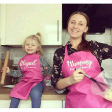 Load image into Gallery viewer, Personalised Mother&#39;s Day Kids &amp; Adult Baking Cooking Apron Set, Queen &amp; Princess of Baking - Little Secrets Clothing
