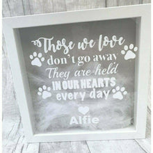Load image into Gallery viewer, Those we love don&#39;t go away. They are held in our hearts forever. Dog heaven remembrance home Glitter Box Frame
