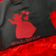 Load image into Gallery viewer, Alice in Wonderland The Queen of Hearts Childrens T-shirt &amp; Boutique Skirt Set
