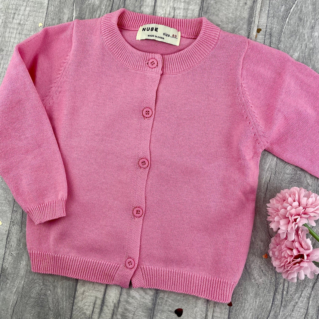 Baby Girl Pink Cotton Cardigan