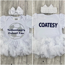 Load image into Gallery viewer, Personalised Tottenham&#39;s Cutest Fan Tutu Romper with Headband - Little Secrets Clothing
