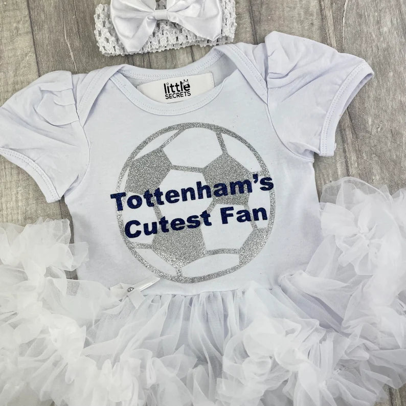 Personalised Tottenham's Cutest Fan Tutu Romper with Headband - Little Secrets Clothing