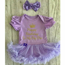 Load image into Gallery viewer, Happy Birthday To My... Tutu Romper With Matching Bow Headband - Little Secrets Clothing
