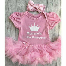 Load image into Gallery viewer, &#39;Mummy&#39;s Little Princess&#39; Baby Girl Tutu Romper With Matching Bow Headband in Light Pink
