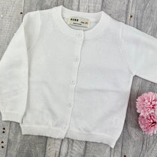 Load image into Gallery viewer, Baby Girl White Cotton Cardigan - Little Secrets Clothing
