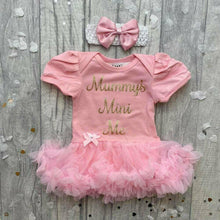 Load image into Gallery viewer, &#39;Mummy&#39;s Mini Me&#39; Baby Girl Tutu Romper With Matching Bow Headband
