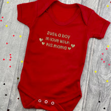 Load image into Gallery viewer, Just A Boy In Love With His Mama Newborn Baby Boy Short Sleeve Romper - Little Secrets Clothing
