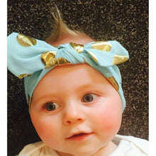 Load image into Gallery viewer, Gold Polka dot Baby girl Headbands
