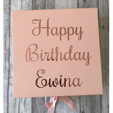 Load image into Gallery viewer, Personalised Happy Birthday Rose Gold Keepsake Gift Box
